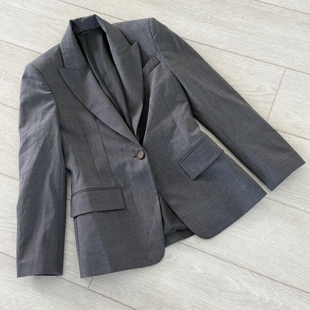 Brunello Cucinelli Monili Bead Grey Blazer - Picture 2 of 11